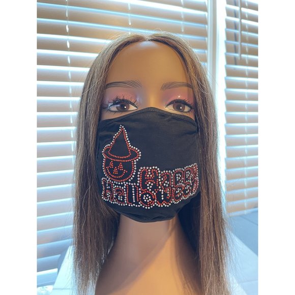 Happy Halloween Bling Rhinestone Filter Face Mask - Picture 6 of 10